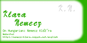 klara nemecz business card